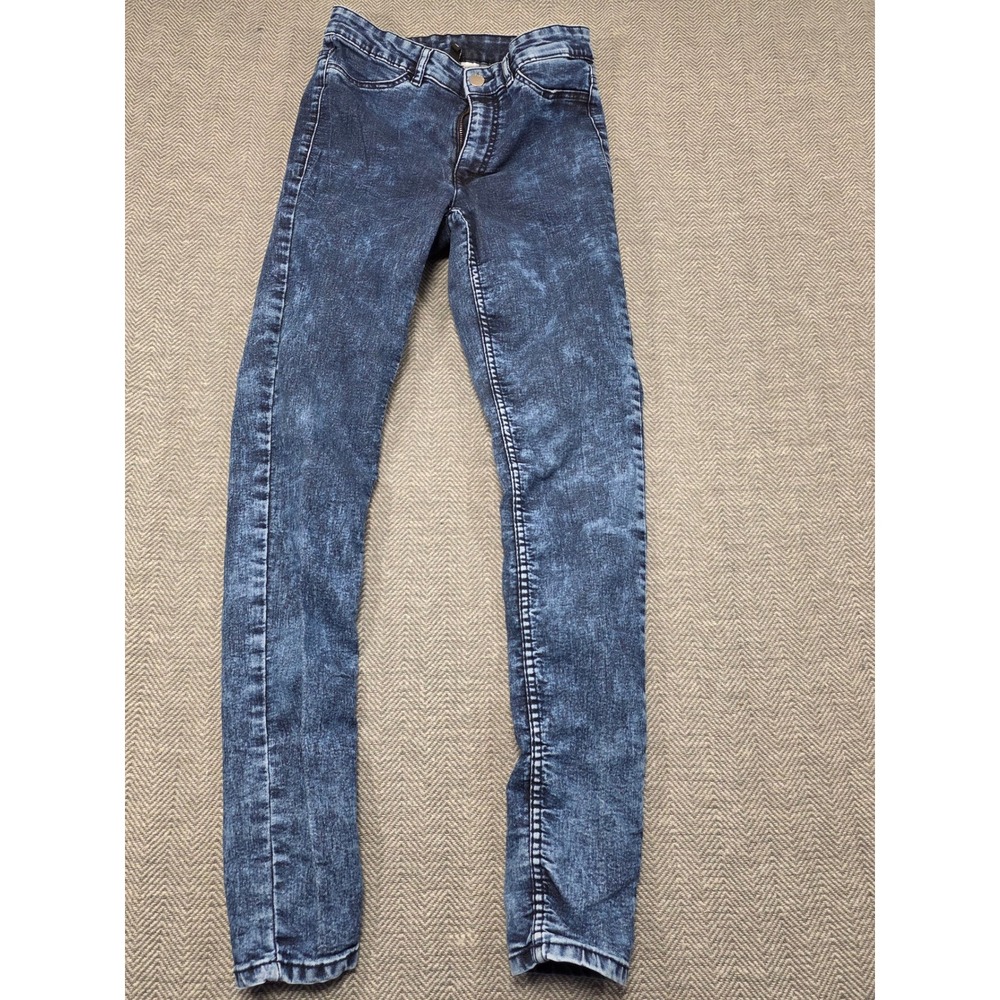 H&M Divided Womens Jeans Blue Acid Wash‎ Skinny High Rise Size 8